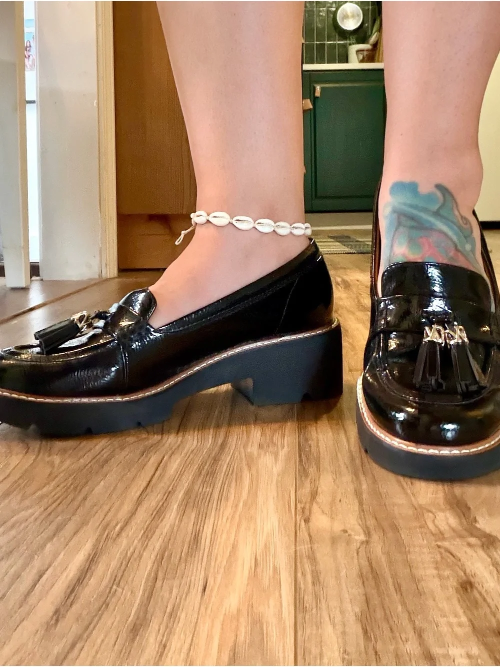 Naturalizer Black Patent “Committed” Tassel Platform Loafers